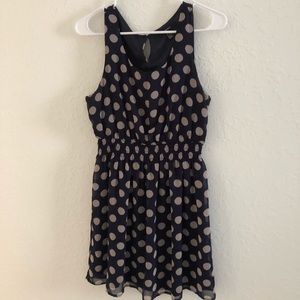 Navy and brown polka dot Forever 21 dress